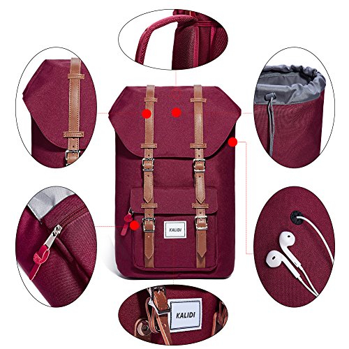 KALIDI 17 Zoll Laptop Rucksack Backpack Schulrucksack für bis zu 15.6 zoll Laptop Notebook Computer Arbeit Campus Studenten Outdoor Reisen Wandern mit Großer Kapazität - 3