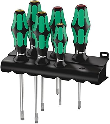 Wera 334/6 05105650001 Jeu de tournevis Kraftform Plus Lasertip avec Rack 6 pièces