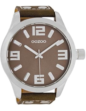 Oozoo Herrenuhr mit Lederband 51 MM Taupe/Taupe C1014