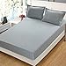 Produktbild Providethebest 3pcs/Set Feste Matratze-Abdeckung Anti-Rutsch-Stretch Bettlaken Antistaubmilbe Bettpolster Matratze Spannbettlaken mit Pillowcase Grau 135*200*28cm
