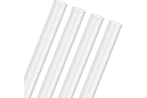 M METERXITY 4-Pack Clear Rigid Acrylic Pipe, 13mm[0.51"] ID x 15mm[0.59"] OD Plastic Round Tube for Water Cooling System/Lamps/Fountains/Aquariums/Display Stand, Acrylic Tubing [305mm/12IN]
