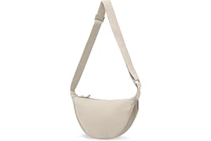 DXIOKO Crescent Bag for Women, Nylon Crossbody Bag Solid Color Hobo Bag Portable Dumpling Bag Cross Body Bag Shoulder Bag with Adjustable Strap