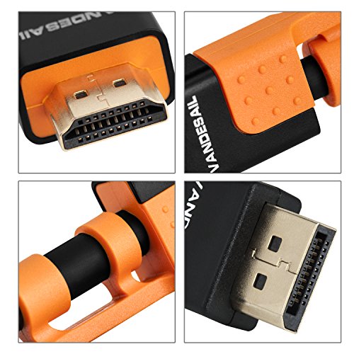 DP auf HDMI Kabel 3m, VANDESAIL Professionelle Gestärkt Schnelle Geschwindigkeit DisplayPort 1.2 auf HDMI HDTV Male to Male Kabel mit Vergoldet Doppelt Geschirmt Unterstützung 1080P Auflösung (DP auf HDMI, M/M) - 4
