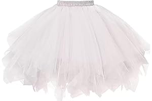 DTOHMOM Jupe Tutu Classique pour Femme -Jupe de Ballet en Tulle - Jupon courteStyle années 50 - Élastique - Robe de Danse - Robe de Bal - Courte - pour fête rétro