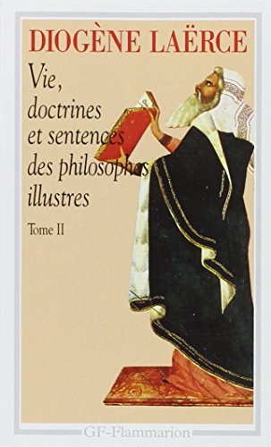 Book's Cover of Vie doctrines et sentences des philosophes illustres tome 2