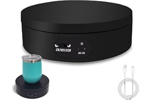 YVVV Plato Giratorio eléctrico, Soporte de Pantalla, Plato Giratorio eléctrico de 360 Grados para fotografía, Plataforma giratoria automática, imágenes de 360 Grados, exhibición del Producto, Soporte para