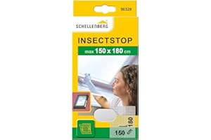 Schellenberg 50328 Moustiquaire fenêtre de toit avec fermeture éclair, recoupable, avec ruban auto-aggripant et cutter, 150 x 180 cm, Blanc