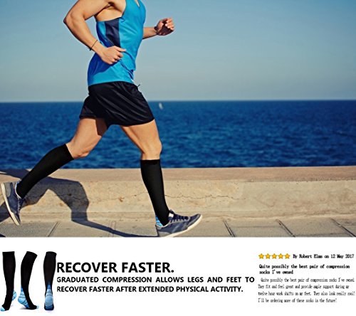 Kompressionssocken 1 Paar-Kompressionsstrümpfe & Stützstrümpfe Steigerung der Leistung, Schnelle Erholung, Bessere Blutzirkulation für alle Sportarten,Laufen,Joggen,Flug und Medizinische Zwecke – Männer & Frauen - 3