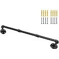 Barra Appendiabiti Industriale Da Parete 98 Cm – Nero – Portata 70 Kg – Per Camera, Cucina, Soffitto