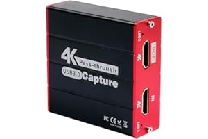 TreasLin HDMI Capture Card USB,4K-Eingang und Passthrough Recording,1080P60FPS Aufnahme und Streaming für PS5,PS4,Switch,WiiU,Xbox auf OBS,Twitch,YouTube Windows,Mac,HD Loopout ohne Latenz
