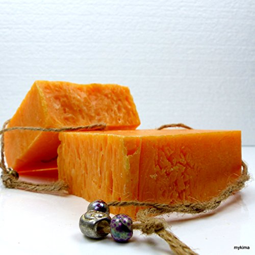 Kaltgerührte Schafmilchseife Pfirsich 150gr | Naturseife liebevoll verpackt im Leinensackerl! - 2