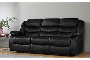 DProT Recliner Sofa Leather bonded Reclining Lazyboy Sofa Suite Sofas Chair 3 2 or 1 (3 Seater Sofa)
