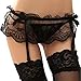 Produktbild ZEZKTDamen Lace Top Lingerie Strümpfe Overknee Hoch Strumpfgürtel Strümpfe Strumpfwaren Bow Lange Socken Fischnetz Nachtclub Hohe Anti-Rutsch Halterlose Strümpfe (A)