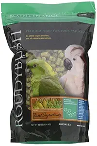 Roudybush Daily Maintenance Bird Food For Dwarf Macaw, Eclectus, African Grey, Pionus, Conure, Rosella, Senegals & Lory (Medium) - 624g, 22 Ounce