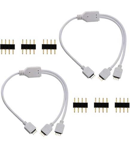Cavo Splitter LED 4 Pin 1 A 2 - Per Strisce LED RGB SMD 5050/3528/2835, Bianco - Foto 8