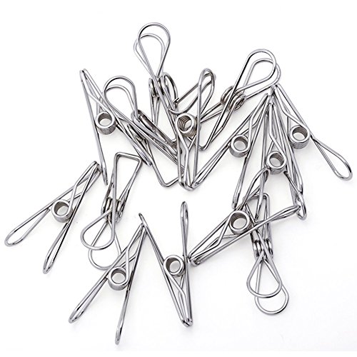 zesgood Edelstahl Lange Liste Wäschekorb Wäscheklammern, Set 60 - 8