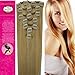 Charming 15'' 18'' 20'' 22'' 100% Real Human Hair 7Pcs Clip In Human Hair Extensions Straight Hair 24 Colors Beauty Design Salon (18inch 70g, 27/613 dark blonde mixed with light blonde)
