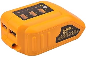 WOODS DCB090 12V/20V Max USB Power Source for DEWALT Converters Adapter XR MAX 10.8v 12V 14.4V 18V 20V Lithium Battery DCB120, DCB121, DCB140, DCB18,DCB203,DCB200 (USB Adapter for Dewalt)