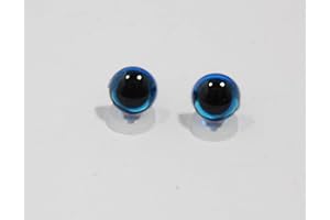 celloexpress 9mm Blue Transparent Eyes with Plastic Backs - Safety Eyes for Soft Toy Teddy Bear Animal Making (Pack of 1 Pair)