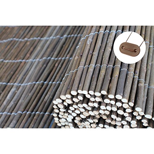 TOP MULTI Weidenmatte Weidenzaun Sichtschutz Schilfrohrmatte Windschutz 1,5m x 5m - 3
