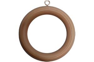 MERRIWAY Bulk Hardware BH05954 asta per tende estensibile in legno anelli con vite a occhiello, diametro interno.45 mm (1.3/4 inch) Diametro esterno. 64 mm (2.1/2 inch) – marrone scuro, confezione da 10