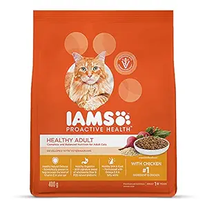 IAMS Proactive Health, Healthy Adult (1+ Years) Dry Premium Cat Food with Chicken, 400g