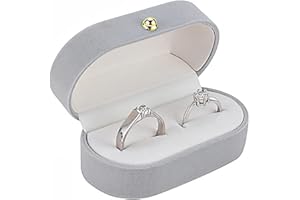 YIJOY Jewelry Box Ring Display Ewellery Organiser Storage Jewelry Gift Box Wedding Proposal Classic Packaging Exquisite Suitable Case Holder for Womens Anniversary Birthday Light Grey 2.95*1.57*1.37in