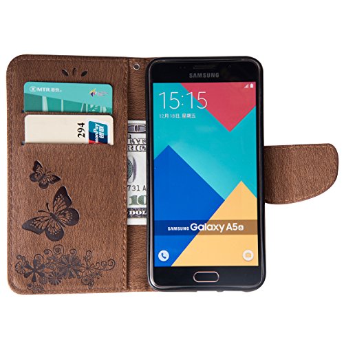 Galaxy A5 2017 H  lle Mo-Beauty   Malerei Schmetterling Butterfly Muster Ledertasche PU Leder H  lle Flip Tasche Wallet Case Cover HandyH  lle Briefta