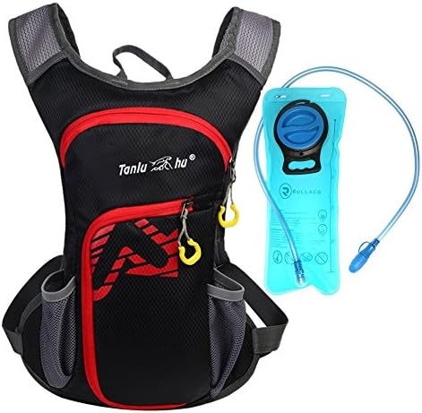 Rullaco 12L Hydration Pack with 2L Water Bladder – Waterproof Camping Hiking Running Biking Trekking Climbing Cyclng Hydration Backpack &amp; Rucksack – Sports Outdoor Water Reservoir Bag For Women Men (Black)
