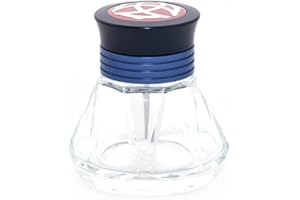 TWSBI Diamond ink bottle,Tintenfass,inkwell,Glas & Aluminium/Farbe Blau