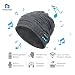 Produktbild PKDREAMER drahtlose Bluetooth-Mütze mit Musik phone Freisprech -Stereo-Kopfhörer-Kopfhörer-Lautsprecher-Mikrofon für Fitness Outdoor Sport Wandern Weihnachtsgeschenke (Einheitsgröße, MZ012_Grau)