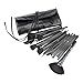 FASH 24 Pcs Professional Makeup Brush Set with a Shiny Faux Leather Roll-up Pouch