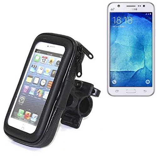 Bike Mount per Samsung Galaxy J5, montare manubrio per gli smartphone / cellulari, universalmente applicabili. Adatto per la bicicletta, moto, quad, scooter, ecc. Idrorepellente, antipioggia, a prova di schizzi, supporto del telefono mobile per la moto. | Rastrelliere per biciclette Bikeholder bicicletta Navi titolare titolare GPS Pannier Samsung Galaxy J5 manubrio Caso Outdoor