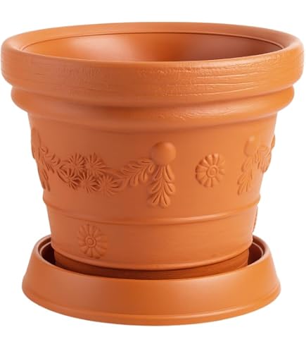 Geli Pflanzkbel Milano rund aus Kunststoff in Terracotta, Durchmesser:45  cm : Amazon.de: Garten