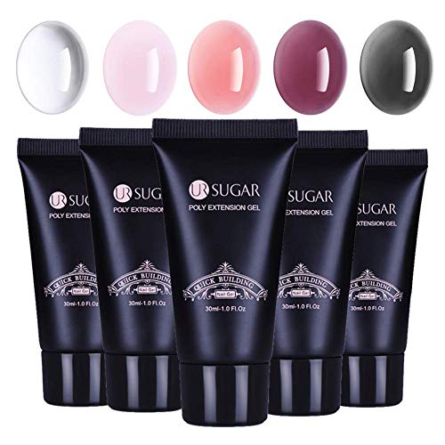 UR SUGAR 30ml Quick Building Poly Nail Gel Conseils Finger Extension Builder Poly à Ongles Gel UV Builder Rapide Outils de Manucure Extended 5pcs Kit