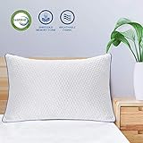 viewstar Oreiller à Mémoire de Forme 50x70cm, Oreiller Fibre en Bambou avec Housse Amovible Hypoallergénique, Hauteur Ajustable, Ferme mais Moelleux, Anti-Acariens et Anti-Bactériens