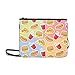 Produktbild WYYWCY Fast Food Hamburg Pizza Fries Zeichnung Muster Benutzerdefinierte hochwertige Nylon Slim Clutch Crossbody Tasche Umhängetasche