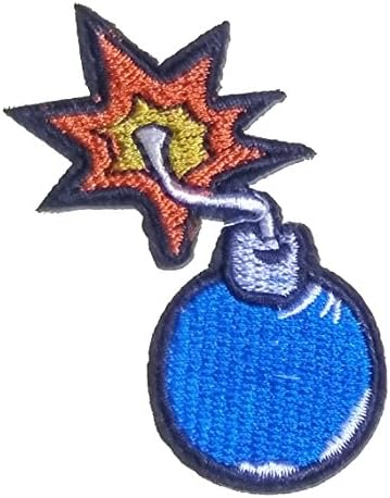 Exploding Boom (Blue) Sew on Embroidered Badge Applique Motif Patch From PatchWOW