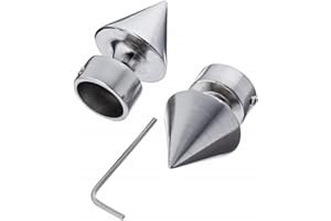 Gardinia Punta, 2 topes, Metal, Aspecto de Acero Inoxidable, para Cortinas, diámetro, Ø 19 mm, 2