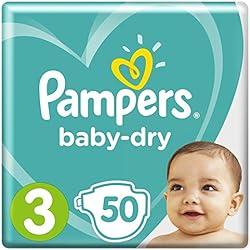 Pampers - Baby Dry - Couches Taille 3 (5-9 kg) - Pack Géant (x50 couches)