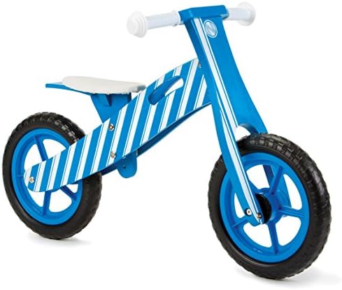 Nicko Blue Stripe Kids Children's Wooden Balance Bike NIC851
