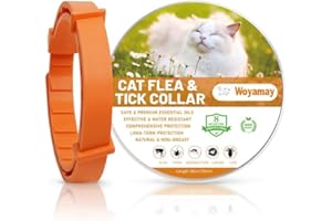 WOYAMAY Collare Gatto Antipulci Impermeabile - Collare Antiparassitario Per Gatti Per Una Protezione Completa Contro Le Pulci E Altri Parassiti, Sicuro E Comfortevole, colore arancione