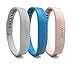 Produktbild Bands für Fitbit Flex 2, Ersatz Weiches Silikon Armband verstellbar Zubehör Band Gurt mit Metall-Schnalle Schließe für Fitbit Flex 2 Herzfrequenz und Fitness Handgelenk Band, sky blue+Khaki+gray, L