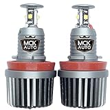 MCK AUTO - Bombillas de luces de posición Ojos de Angel LED CREE 80W BC2R color blanco intenso H8