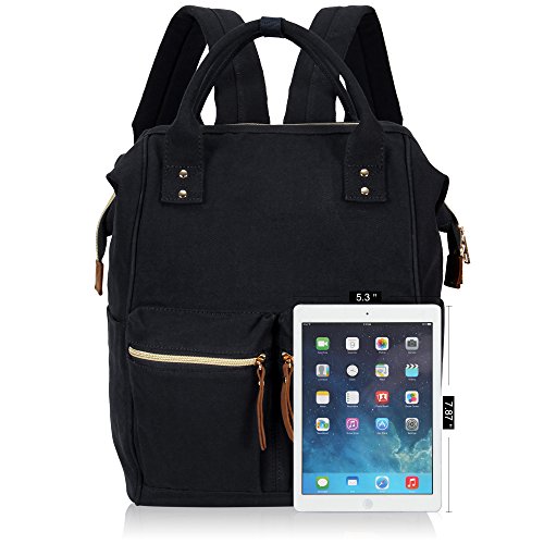 Veevan Damen Herren Retro Canvas Schule Rucksack 15,6 Laptop - 6