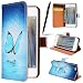 Produktbild iphone SE Hülle 5S HandyHülle , SMART LEGEND Brieftasche Flip Wallet Case Blau Schmetterling Diamant Muster Schutzhülle Premium Tasche Gemalt Leder Painted Cover Magnetverschluss Blue Butterfly Patterns Holster Lederhülle mit Book Style Karten Slots Standfunktion Ständer und Magnetic Button Buckle + 1* Schwarz Stylus Pen