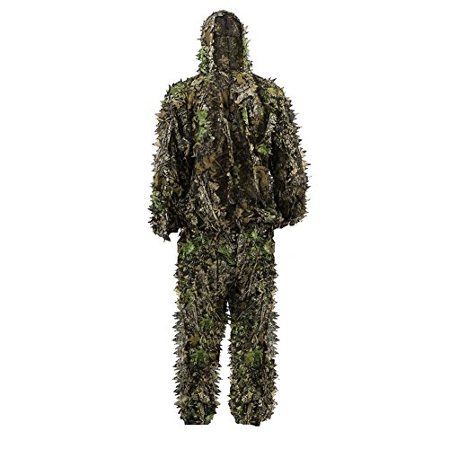 Zicac Camouflage 3D Ghillie Suit Tenu De Chasse Affût Militaire Photographie Homme Enfant Veste Pantalon Ensemble Léger