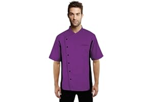 UNIFORMATES Giacca da cuoco unisex a maniche corte con ventilazione laterale in rete uniforme, una giacca da pasticcere perfetta e una giacca da pizza