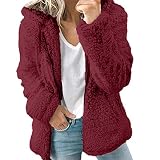iHENGH Damen Herbst Winter Bequem Mantel Lässig Mode Jacke Frauen Herbst Lange Hülsen Starke mit Kapuze offene Stitch Mantel Jacken Strickjacke