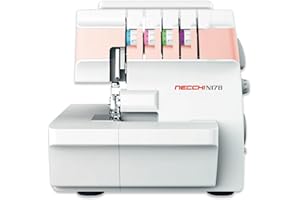 NECCHI N178 Macchina Tagliacuci con Differenziale, Taglia e Cuce anche per Principianti, con 3 e 4 fili 10 Punti di Cucito per Cucire Tutti i Tipi di Tessuti, Cucitura Professionale, Braccio libero